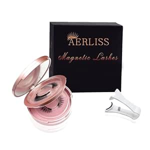 Aerliss Magnetic Lashes, Ez Bella Magnetic Lashes,Natural Looking Magnetic Eyelashes That Are Reusable, No Glue or Eyeliner Required (Natural 2 pairs)., Black