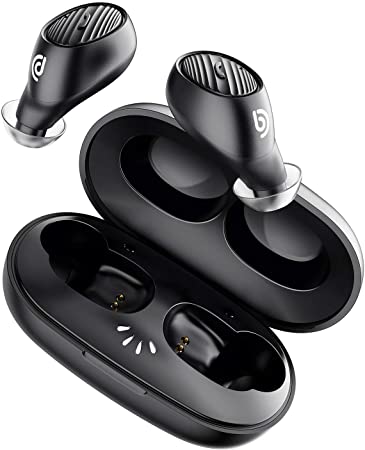 BOMAKER Wireless Earbuds Bluetooth 5.0 in-Ear Stereo Headphones with Mic, Graphene Drivers, AptX Pumping Bass, Secure Fit, One-Step Pairing, IPX7 Sweatproof for Work, Sports, Home Office