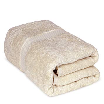 Towel Bazaar 100% Turkish Cotton Bath Sheets, 700 GSM, 35 x 70 Inch, Eco-Friendly (1 Pack, Cream)