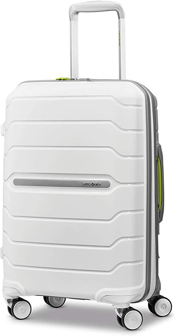 Samsonite Freeform Hardside Expandable with Double Spinner Wheels, White/Grey, Carry-On 21-Inch