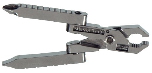 Swiss Tech ST50022 Polished SS 6-in-1 Key Ring Multitool with Screwdrivers, Pliers, Wire Cutter/Stripper