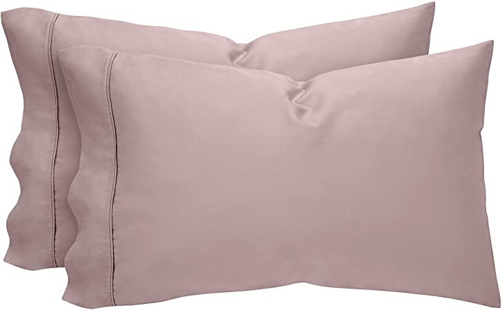 Rivet Cotton Tencel, Envelope Closure Pillowcase Set, Soft and Breathable, Standard, Lilac