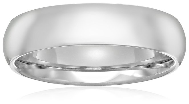 Standard Comfort Fit Platinum Gold Wedding Band, 6mm