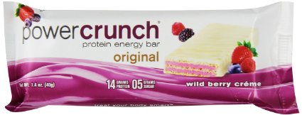 Bionutritional Power Crunch Protein Energy Bars, Wild Berry Creme,  1.4 oz. Bars, 12 Count