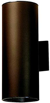 Kichler 9246AZ Outdoor Cylinder Wall Mount Sconce UpLight Downlight, Bronze 2-Light (6" W x 15" H) 240 Watts