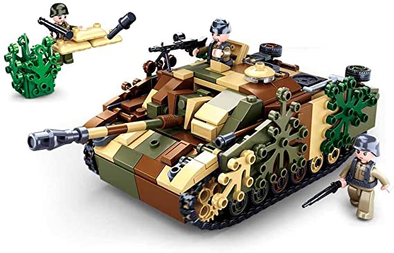 Sluban M38-B0858 WWII German Stug Tank -100% Compatible. Includes Box. Building Bricks Toy (M38-B0858)