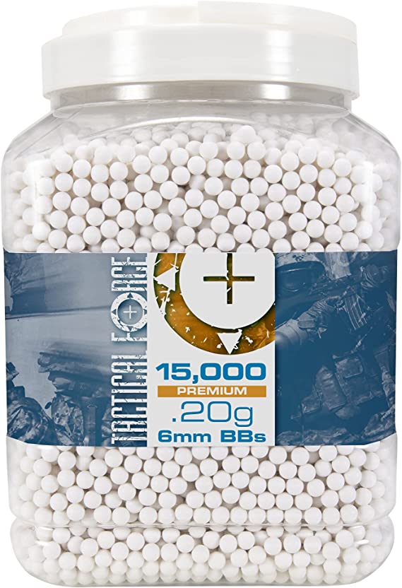 Tactical Force Premium 6mm Airsoft BBS Ammo.20 Gram, 15,000 Count
