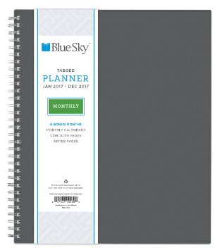 Blue Sky 2017 Monthly Planner, Wire-O Binding, 8" x 10", Classic (19569)