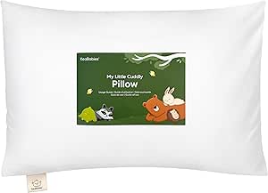 Toddler Pillow with Pillowcase - 13x18 My Little Cuddly Pillow, Viscose Derived From Bamboo Nursery Toddler Pillows for Sleeping,Kids Pillow,Small Travel Pillows,Mini Toddler Bed Pillow (Soft White)