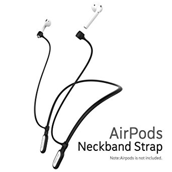 AirPods Strap,Silicone Anti-lost Strap Wire Cable Connector Sports Neckband Strap for Airpod,Airpods (White)