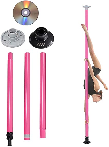 AW Static Dancing Pole Portable Full Kit Package Exercise Club Party Weight Loss 50mm with Bag(Non Rotating)