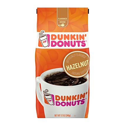Dunkin' Hazelnut Flavored Ground Coffee, 12 Ounces (Packaging May Vary)