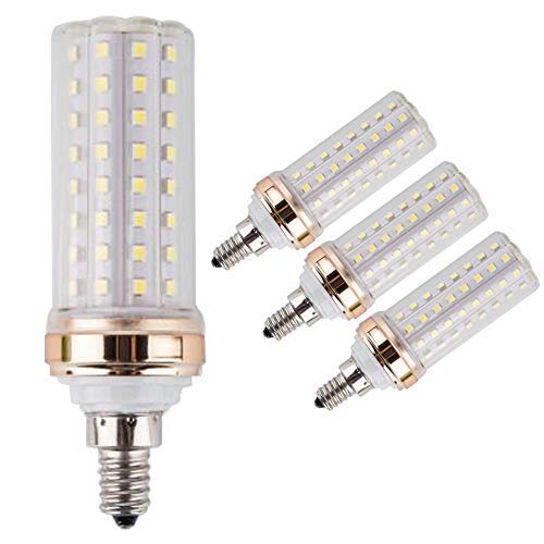 HAOYU E12 LED Bulbs 18W LED Candelabra Bulbs 120W Equivalent 1720lm Decorative Candle Base E12 Corn Non-Dimmable LED Chandelier Bulbs Daylight White 6500K LED Lamps Pack of 4 (E12 White)