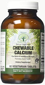 Natural Nutra Calcium Citrate Chewables with Magnesium and Vitamin D3, 1000/500 mg, Cal Mag D3 Chews for Bone, Teeth, Heart, Muscle and Nerve Health, Delicious Citrus Flavor, 60 Vegetarian Tablets
