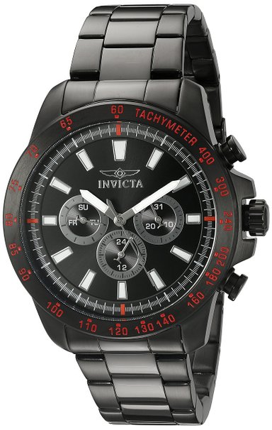 Invicta Men's 20341SYB Speedway Analog Display Swiss Quartz Black Watch