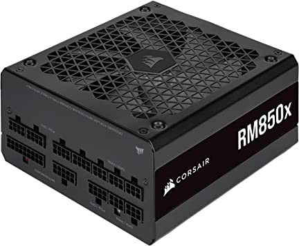 Corsair RM850x 80 PLUS Gold Fully Modular ATX 850 Watt Power Supply (135 mm Magnetic Levitation Fan, Wide Compatibility, Reliabile Japanese Capacitors, Extremely Fast Wake-from-Sleep) UK - Black