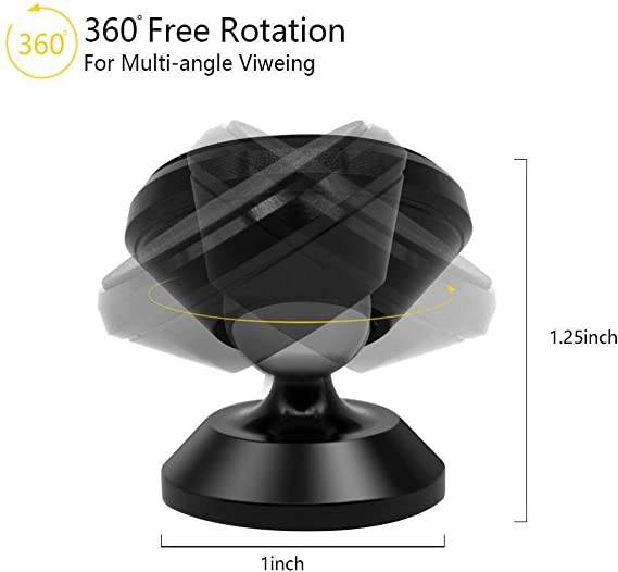 BETAZOOER Magnetic Car Mount, 360 Rotation Car Phone Holder for Dashboard Cell Phone Cradle Mount Compatible with Samsung Galaxy Note 9 / S9 / S9 Plus / S8 / S7, iPhone X / 8/7 / 6/5 and More