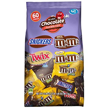 MARS Chocolate Favorites Fun Size Halloween Candy Bars Variety Mix 33.9-Ounce 60-Piece Bag
