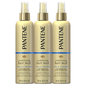 Pantene, Conditioning Mist Detangler, Nutrient Boost, Pro-V Repair and Protect for Damaged Hair, 8.5 fl oz, Triple Pack