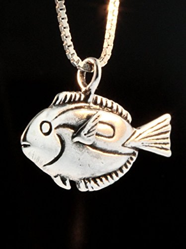 Blue Tang Fish Necklace Dory Nemo Sterling Silver Ocean Jewelry