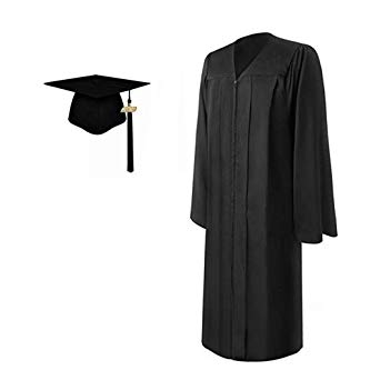 2019 Matte Adult Graduation Gown Cap Tassel Set