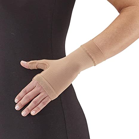 Ames Walker AW Style 705 Gauntlet 20 30 Firm Compression, Sand Large Treatment for Lymphedema Hand and Wrist Support