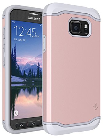 S7 Active Case, LK [Armor Shield] Shock Absorbent Dual Layer Hard PC Cover   TPU Inner Hybrid Defender Case For Samsung Galaxy S7 Active (Rose Gold)