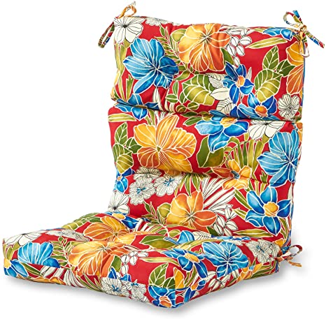 Greendale Home Fashions AZ4809-ALOHA-RED Aloha Crimson 44'' x 22'' Outdoor Seat/Back Chair Cushion