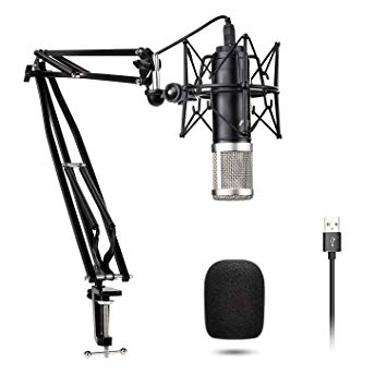 Condenser Microphone VeGue USB Recording Mic Kit with 24mm Diaphragm, Professional Sound Chipse, 192kHz/24Bit Plug & Play for Podcast, Game, PC Karaoke, Voice Over