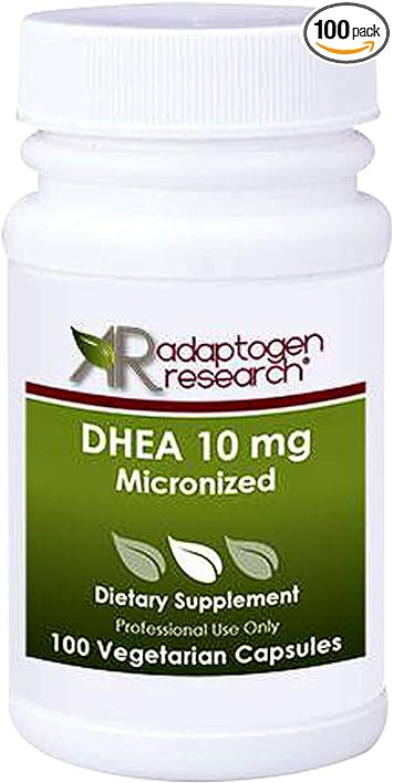 DHEA 10mg Micronized High Absorption Support Immunity, Brain, Bones, Metabolism and Lean Body Mass 100 Vegetarian Capsules