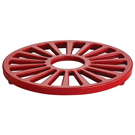 Tramontina Enameled Cast Iron Round Trivet, 7-Inch, Gradated Red