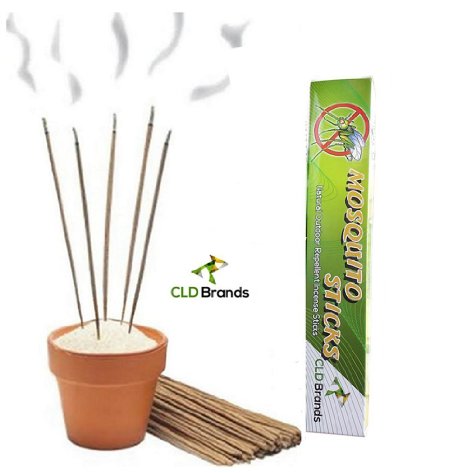 CLD Brands Mosquito Repellent Sticks - Natural Outdoor Incense - Deet Free - Non-Toxic - 25 Sticks