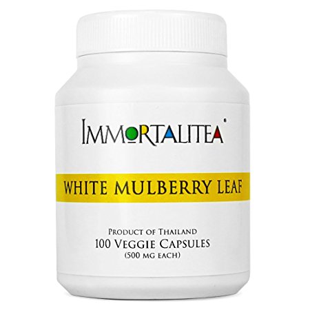 White Mulberry Leaf Capsules - 100% Morus Alba - 100 Veggie Capsules (500mg each)