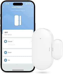 Maxcio Détecteur d'Ouverture Porte/Fenêtre, NÉCESSITE Tuya Zigbee Hub, Capteur de Porte pour Système d'Alarme et Domotique Intelligente, Alerte de Notification par APP