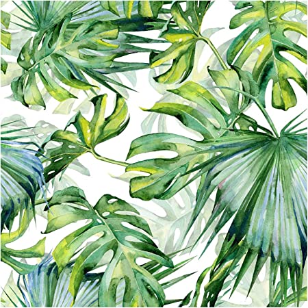 Blooming Wall Peel&Stick Tropical Palm Leaf Self-Adhesive Prepasted Wallpaper Wall Mural (025)