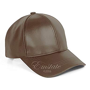 Emstate Genuine Cowhide Leather Baseball Cap Various Colors Made in USA Velcro Back