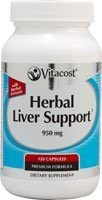 Vitacost Herbal Liver Support - 950 mg per Serving - 120 Capsules