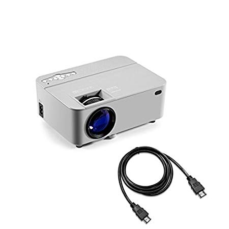 Eocean 1800 Lumens 4Inch Mini Projector with 170" Display - 40,000 Hour LED Full HD Video Projector 1080P, Compatible with Amazon Fire TV Stick, HDMI, VGA, USB, AV, SD for Home Theater