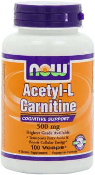 NOW Foods Acetyl L-Carnitine 500mg, 100 Vcaps