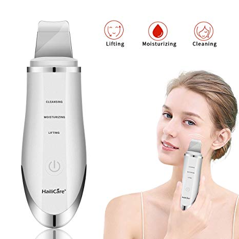 Facial Skin Scrubber, HailiCare Blackhead Remover Pore Cleaner Electric USB Rechargeable Skin Massage Scrubber Facial Lifting Peeling Tool Cleanser Dead Skin Removal