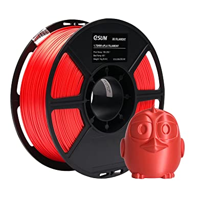 eSUN Gloss PLA Filament 1.75mm, Bright 3D Printer Filament PLA, Dimensional Accuracy  /- 0.05mm, 1KG Spool (2.2 LBS) 3D Printing Filament for 3D Printers, Gloss Red