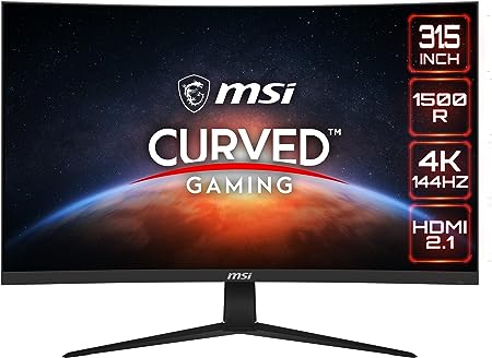 MSI G321CU 4K 32" 16:9 Curved 1500R Gaming Monitor, 144Hz 1ms, 3840 x 2160 (UHD), FreeSync