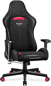 Diablo Gamer Stuhl X-Starter | Gaming Stuhl Ergonomisch mit Stoffbezug, Verstellbare Armlehnen, Kippmechanismus, Tragfähigkeit bis zu 136 kg | Schreibtischstuhl Gaming, Bürostuhl Gaming | Schwarz