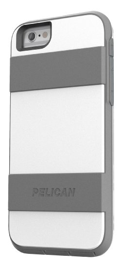 Pelican Voyager Rugged Case with Kickstand Holster for iPhone 6/6s - Retail Packaging - White & Gray