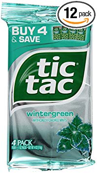 Tic Tac Mints, Wintergreen, 1 oz, 4 Pack Sleeve (12 Count)