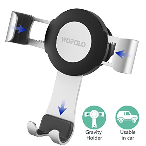 Car Phone Holder, Wofalo Cell Phone Air Vent Mount with Auto Lock & Release for iPhone X/8/ 8 Plus/7/7 Plus/6/6S, Samsung Galaxy S8/S7/S6, Nexus, HUAWEI and others (silver)