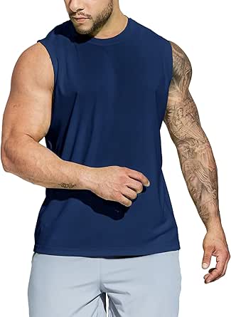 MIER Men's Workout Tank Tops UPF 50  Swim Shirts Quick Dry Running Sleeveless UV Protection Muscle Tees