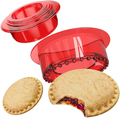 Tribe Glare Sandwich Cutter and Sealer - Decruster Sandwich Uncrustables Maker - Cut and Seal - Great for Lunchbox and Bento Box Square (red)