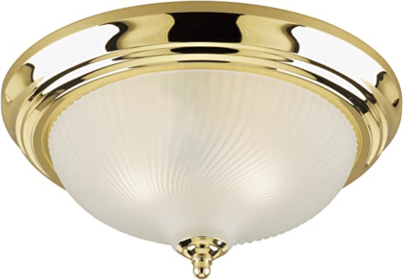 Westinghouse Lighting 6430300 3-Light Flush-Mount Interior Ceiling Fixture, Polished Brass Finish with Frosted Swirl Glass