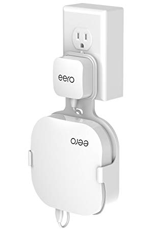 Wall Mount Holder for eero Home WiFi, The Simplest Wall Mount Holder Stand Bracket for eero Pro WiFi System Router No Messy Screws! (White(1 Pack))